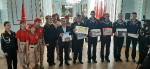 Торжественная церемония принятия в ряды юнармейцев севастопольских школьников, приуроченной ко Дню защитника Отечества
